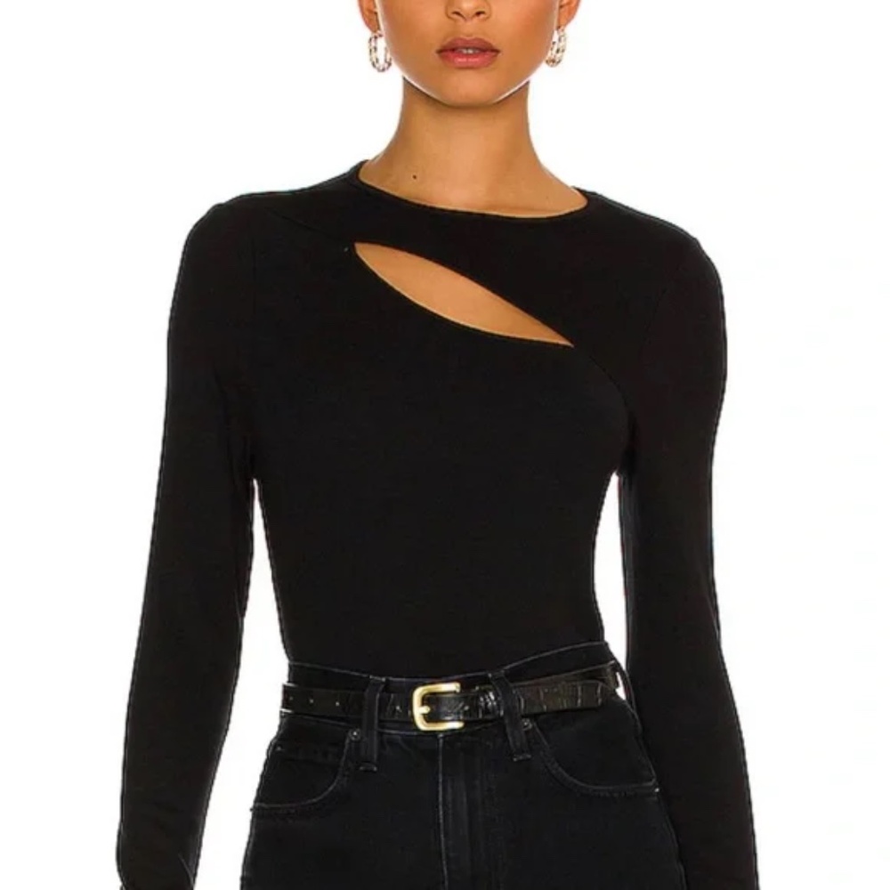 ✨ AMADI (A.MADE) Black Cutout Long Sleeve Top NWT Size S MSRP $120 PRICE IS FIRM